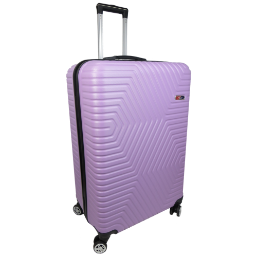 Большой пластиковый чемодан на колесах 115L GD Polo сиреневый