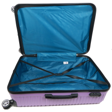 Большой пластиковый чемодан на колесах 115L GD Polo сиреневый