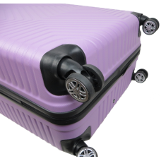 Большой пластиковый чемодан на колесах 115L GD Polo сиреневый