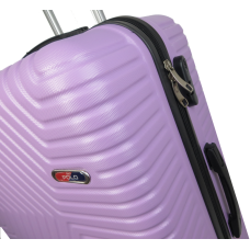 Большой пластиковый чемодан на колесах 115L GD Polo сиреневый