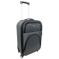 Маленький тканевый чемодан 42L Gedoх GD Polo Серебристый в клетку