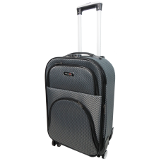 Маленький тканевый чемодан 42L Gedoх GD Polo Серебристый в клетку