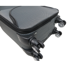 Маленький тканевый чемодан 42L Gedoх GD Polo Серебристый в клетку