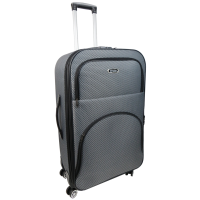 Тканевый большой чемодан 100L Gedoх GD Polo серебристый в клетку