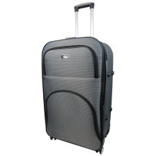 Тканевый большой чемодан 100L Gedoх GD Polo серебристый в клетку