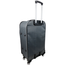 Тканевый большой чемодан 100L Gedoх GD Polo серебристый в клетку