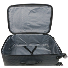 Тканевый большой чемодан 100L Gedoх GD Polo серебристый в клетку