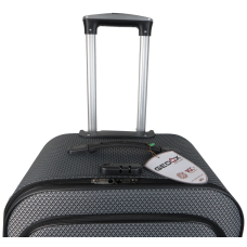 Тканевый большой чемодан 100L Gedoх GD Polo серебристый в клетку