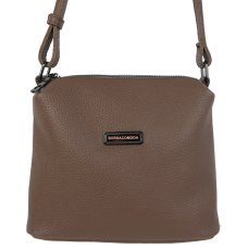 Женская наплечная кожаная сумка Borsacomoda Бежевая