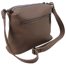 Женская наплечная кожаная сумка Borsacomoda Бежевая