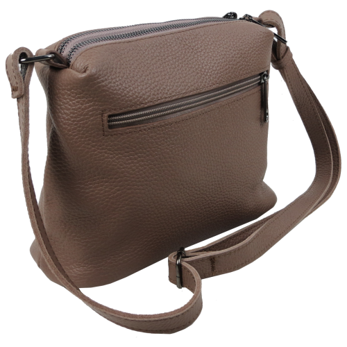 Женская наплечная кожаная сумка Borsacomoda Бежевая