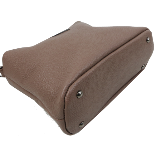 Женская наплечная кожаная сумка Borsacomoda Бежевая