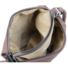 Женская наплечная кожаная сумка Borsacomoda Бежевая