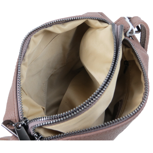 Женская наплечная кожаная сумка Borsacomoda Бежевая