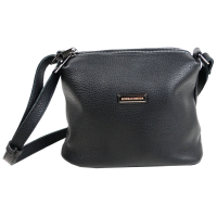 Женская наплечная кожаная сумка Borsacomoda Черная