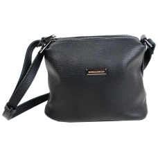 Женская наплечная кожаная сумка Borsacomoda Черная