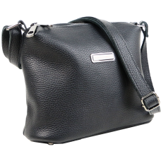Женская наплечная кожаная сумка Borsacomoda Черная
