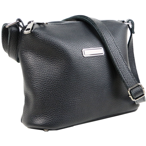 Женская наплечная кожаная сумка Borsacomoda Черная