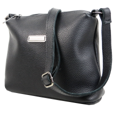 Женская наплечная кожаная сумка Borsacomoda Черная