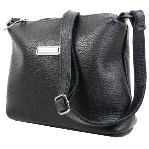 Женская наплечная кожаная сумка Borsacomoda Черная