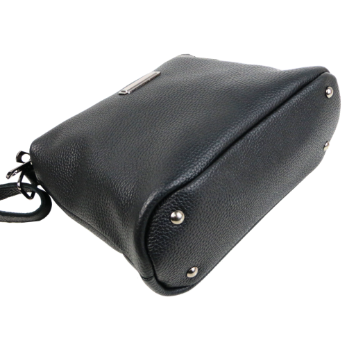 Женская наплечная кожаная сумка Borsacomoda Черная