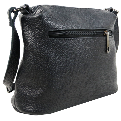 Женская наплечная кожаная сумка Borsacomoda Черная