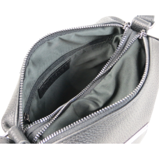 Женская наплечная кожаная сумка Borsacomoda Черная