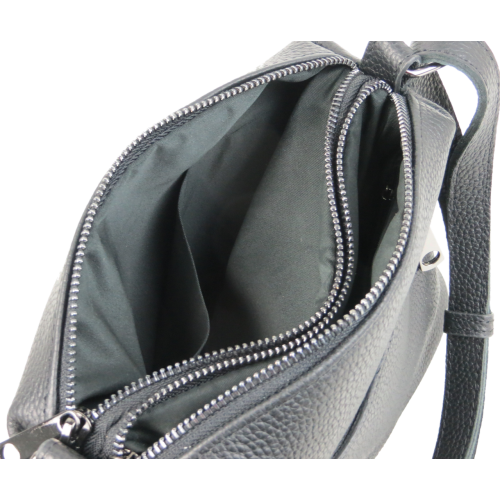 Женская наплечная кожаная сумка Borsacomoda Черная