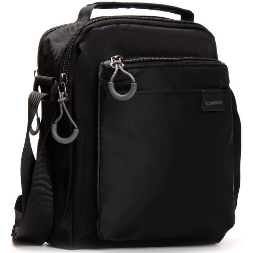 Мужская плечевая сумка Lanpad тканевая Черный