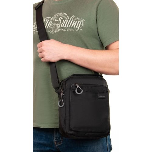 Мужская плечевая сумка Lanpad тканевая Черный