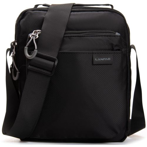 Мужская плечевая сумка Lanpad тканевая Черный