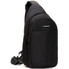 Мужская сумка слинг Lanpad тканевая Черный