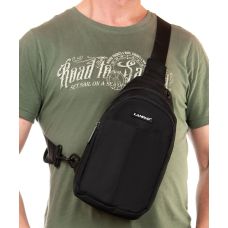 Мужская сумка слинг Lanpad тканевая Черный