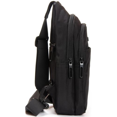 Мужская сумка слинг Lanpad тканевая Черный