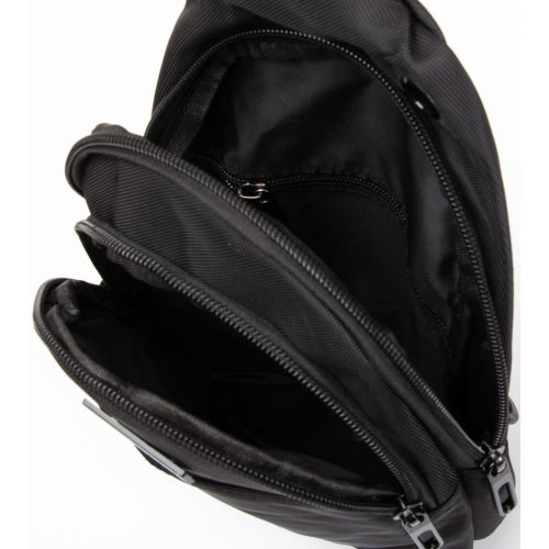 Мужская сумка слинг Lanpad тканевая Черный