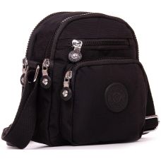 Женская текстильная сумка кросс боди Jielshi Черная (LANC23 black)