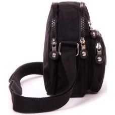 Женская текстильная сумка кросс боди Jielshi Черная (LANC23 black)