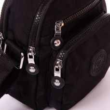 Женская текстильная сумка кросс боди Jielshi Черная (LANC23 black)