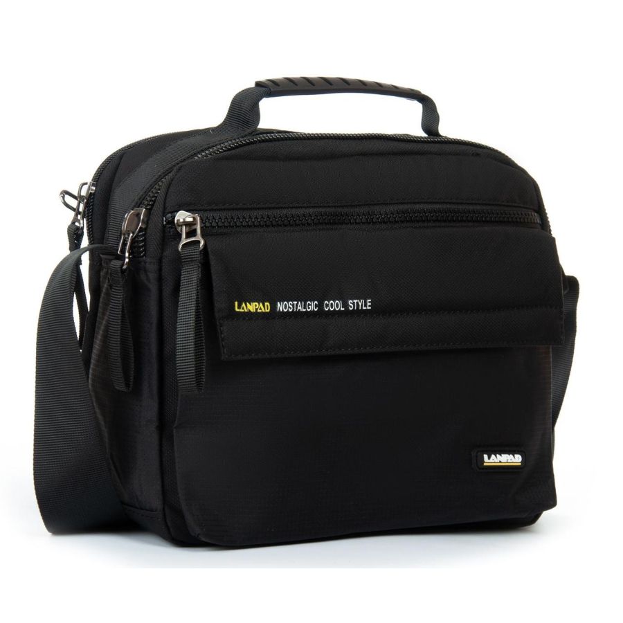 Мужская сумка тканевая  Lanpad черная (LAN4119 black)