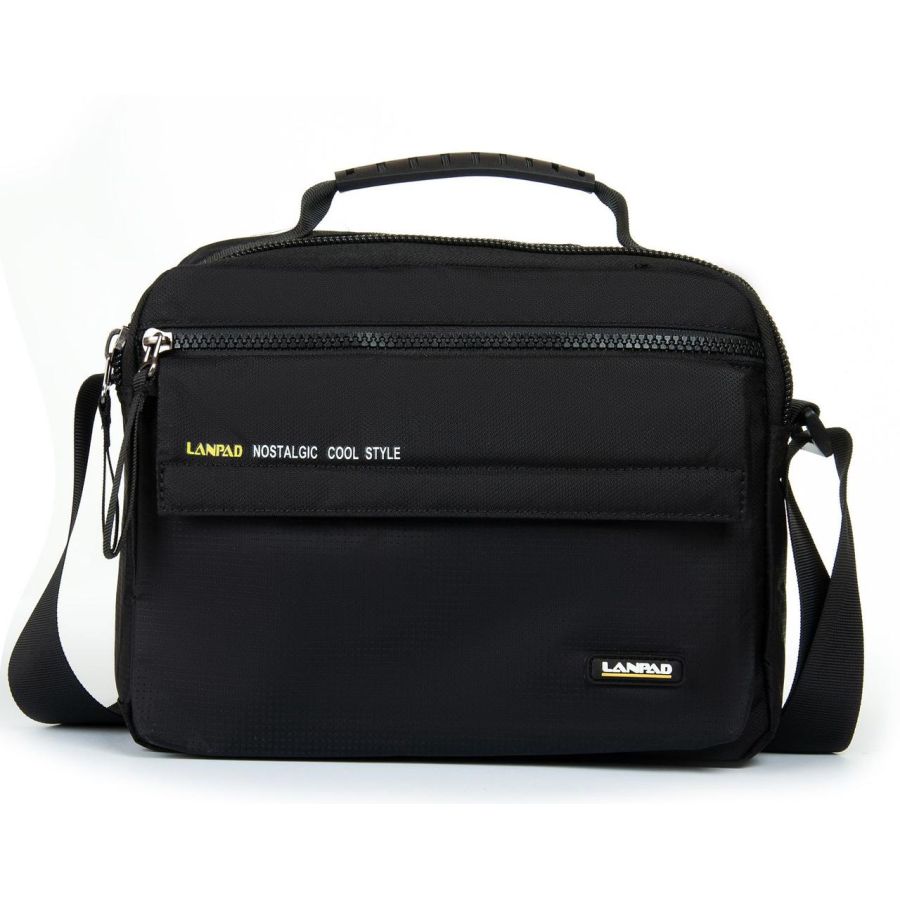Мужская сумка тканевая  Lanpad черная (LAN4119 black)