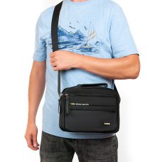 Мужская сумка тканевая  Lanpad черная (LAN4119 black)