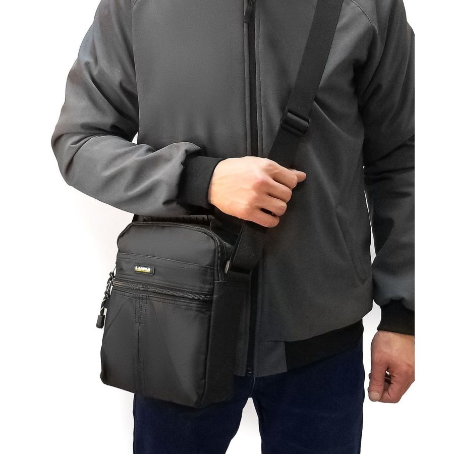 Сумка мужская планшет Lanpad черная (LAN3788 black)