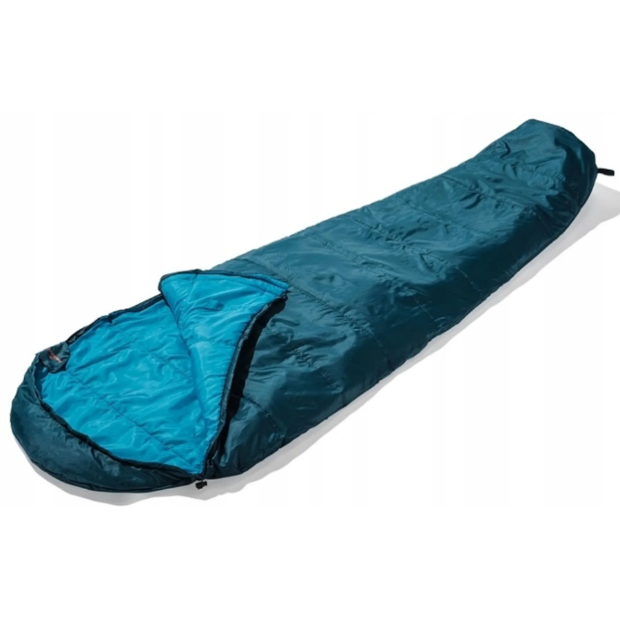 Летний спальный мешок, спальник +13,6C Rocktrail синий с голубым