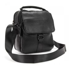 Мужская кожаная сумка мессенджер Tiding Bag Черная