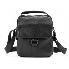 Мужская кожаная сумка мессенджер Tiding Bag Черная