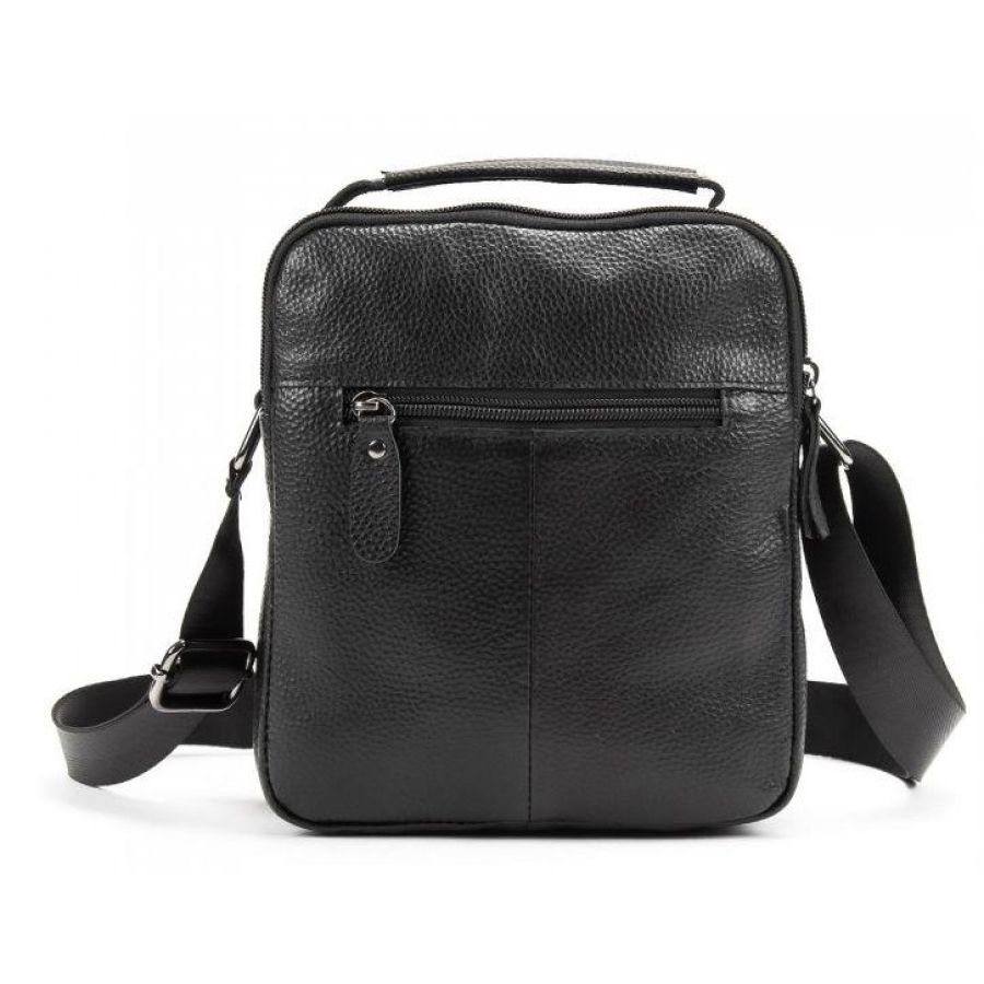 Мужская кожаная сумка мессенджер Tiding Bag Черная