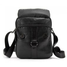 Мужская кожаная сумка мессенджер Tiding Bag Черная