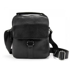 Мужская кожаная сумка мессенджер Tiding Bag Черная
