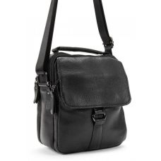 Мужская кожаная сумка мессенджер Tiding Bag Черная