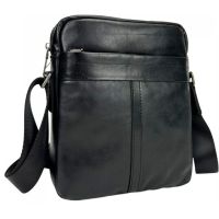 Мужская сумка из натуральной кожи Tiding Bag Черная (S8017A)